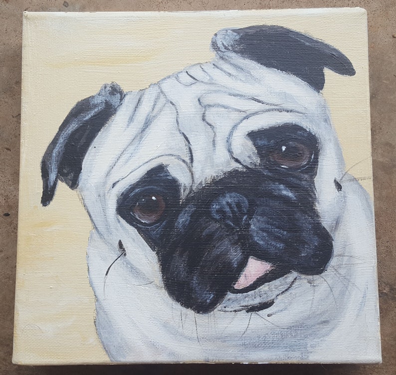 Supports Pug Hollow Sanctuary Custom Pet Portrait a non-profit dog hospice