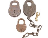 Norfolk Western Railroad Fancy Brass Lock and Key Samson Eight Level