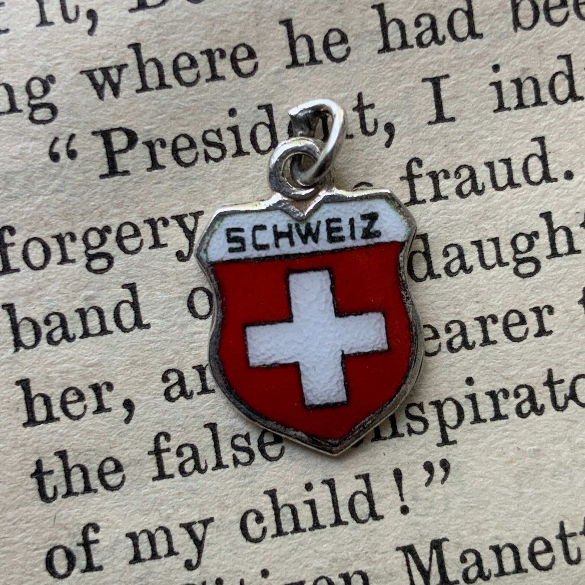 Vintage Two Sided Zurich Schweiz Shield Charm Travel Europe Etsy