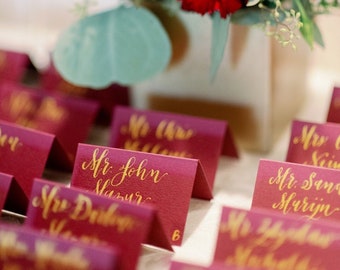 Calligraphy Wedding Place Cards - Custom Escort Cards