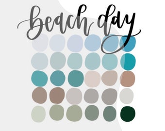 Beach Day Color Palette - iPad Lettering Color Swatch - Procreate Color Palette - Digital Lettering - Procreate Color Palette - Color Swatch