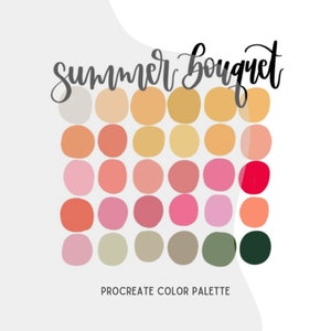 Summer Color Palette - iPad Lettering Color Swatch - Procreate Color Palette - Digital Lettering - Procreate Color Palette - Color Swatch
