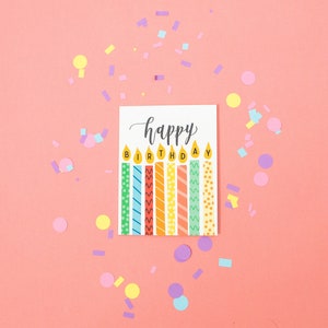 Colorful Birthday Card | Happy Birthday Card With Candles | Hand ...