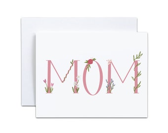 Floral Mother's Day Card | Pretty Mother's Day Card | Pink Card for Mom | A2 Greeting Card | Cute Card for Mother's Day