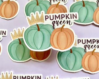 Pumpkin Queen Sticker | Fall Pumpkin Sticker | Fun Fall Sticker for Laptop, Water Bottle