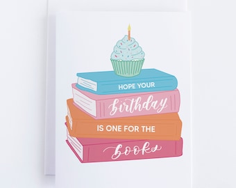 Hope Your Birthday is One for the Books Birthday Card | Birthday Greeting Card | Bookish Birthday Card | Birthday Card for Reader