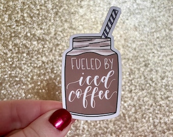 Fueled By Iced Coffee Sticker | Waterproof Vinyl Laptop Decal