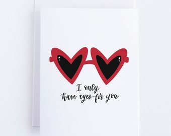 Heart Eyes Sunglasses Valentine's Day Card, Punny Love Card