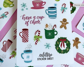 Christmas Sticker Sheet | Holiday Scrapbook Sticker Sheet | Planner Sticker Sheet | Mini Christmas Stickers