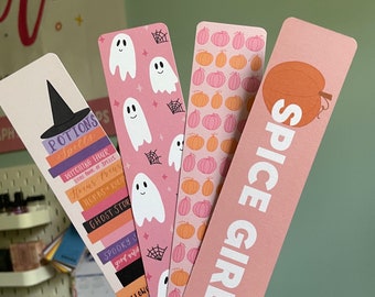 Fall Bookmarks, Spooky Pumpkin, Witch, Ghost, Booktok Reader Gift