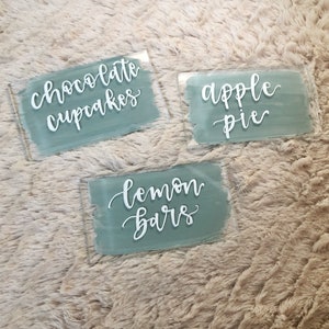 Acrylic Food Labels. Wedding Food Sign. Wedding Dessert Signs. Dessert Bar Labels. Buffet Signs. Mini Wedding Signs. Food Signs. Place Cards