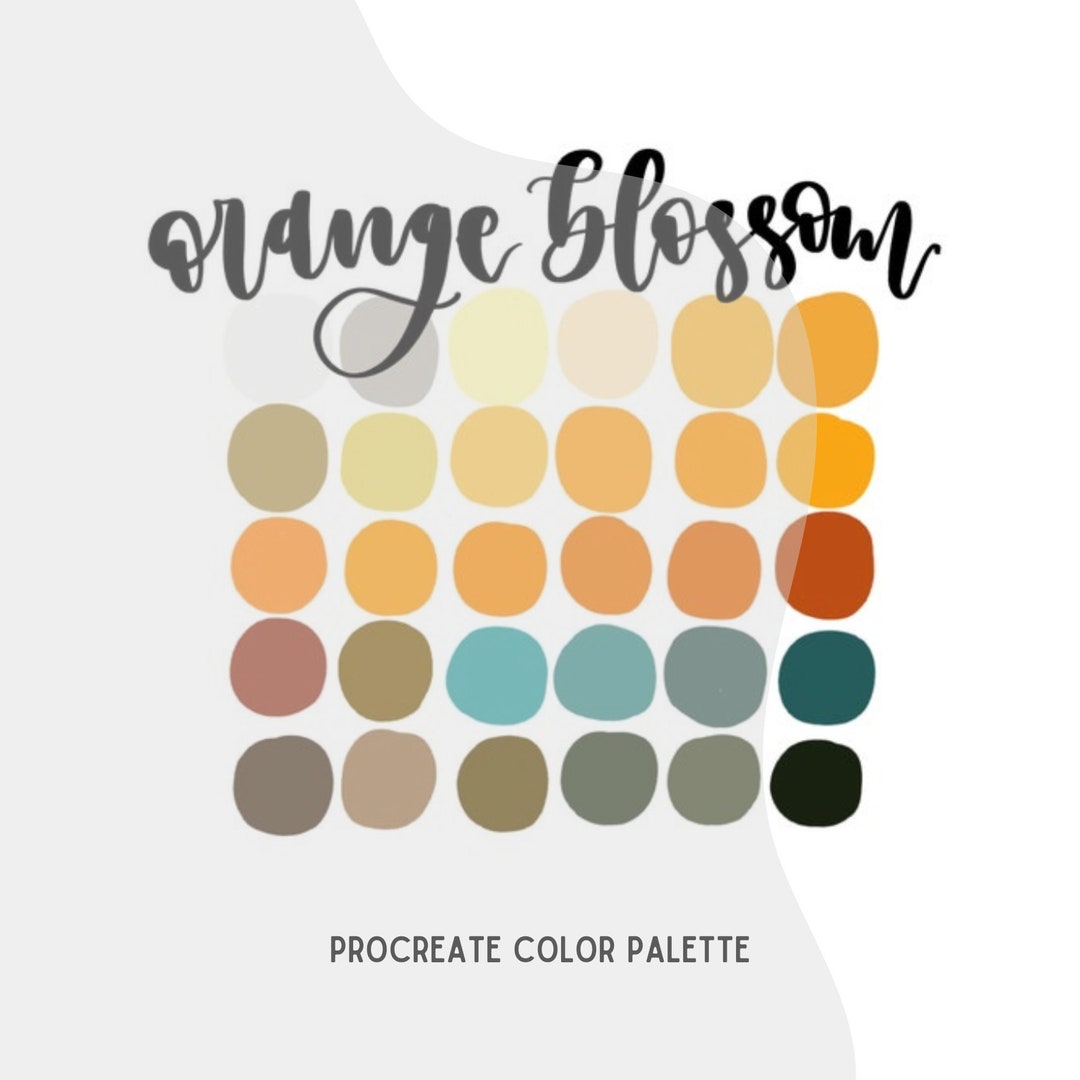 Orange Blossom Color Palette iPad Lettering Color Swatch - Etsy