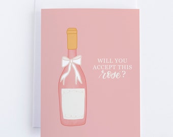 Will You Accept This Rosé? Galentine's Day Card for Friend | Valentine's Day Card for Best Friend | Funny Galentine's Day Greeting Card