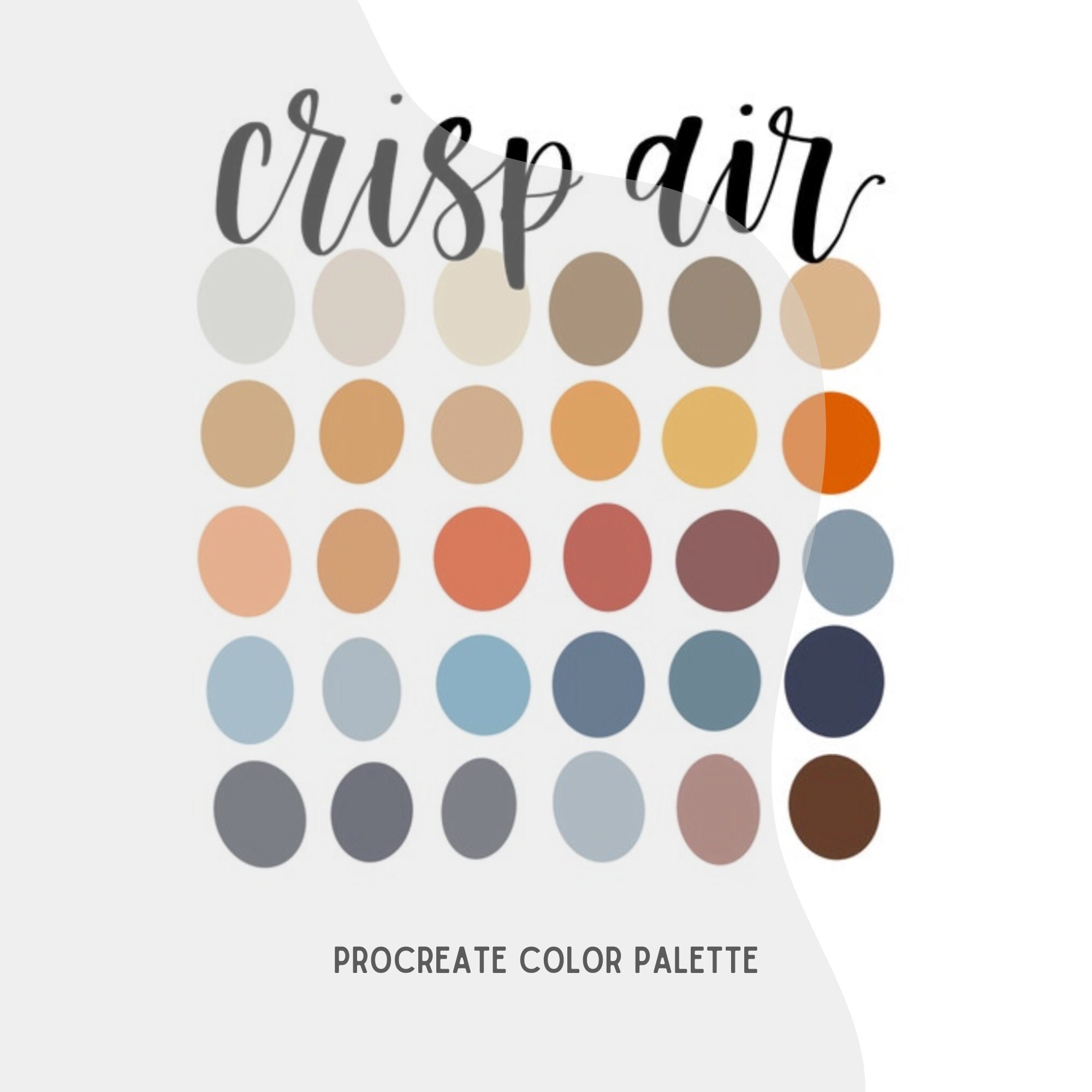 Fall Color Palette - Fall Colors for Procreate - iPad Lettering Color Swatch - Procreate Color Palette - Digital Lettering - Color Palette