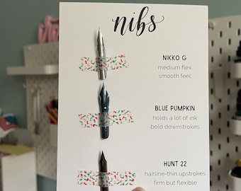 Calligraphy Nib Sampler | Nibs for Dip Pen | Modern Calligraphy Nibs | Nib Variety Pack | Beginner Nib Set | Calligraphy Gift Set