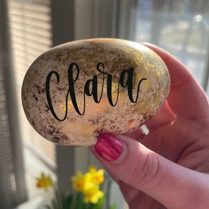 Easter Egg Personalized Easter Egg Easter Place Card Spring Decor Easter Basket Easter Basket Name Calligraphy Easter Egg image 2