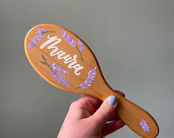 Personalized Keepsake Hair Brush | Hand Painted, Calligraphy Name | Heirloom Gift for Little Girl