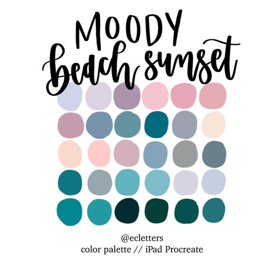pix Sunset Easy Things To Draw On Procreate For Beginners moody beach sunset color palette ipad lettering color swatch procreate color palette digital lettering procreate color palette