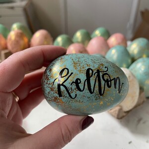 Easter Egg Personalized Easter Egg Easter Place Card Spring Decor Easter Basket Easter Basket Name Calligraphy Easter Egg 画像 3