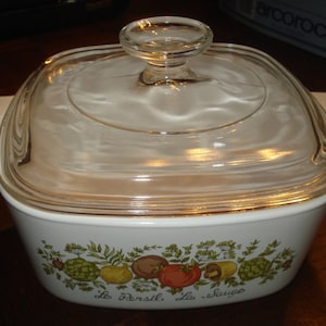 Corning Ware Spice of Life Le&#39; Persil La Sauge 1180 MA Casserole dish w/lid A - 1 1/2 - B, RARE ESTATE PiECE