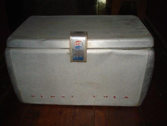 vintage aluminum pepsi cola cooler