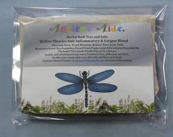 Herbal Bath Teas-Salts Mellow Muscles Anti Inflammatory & Fatigue Blend