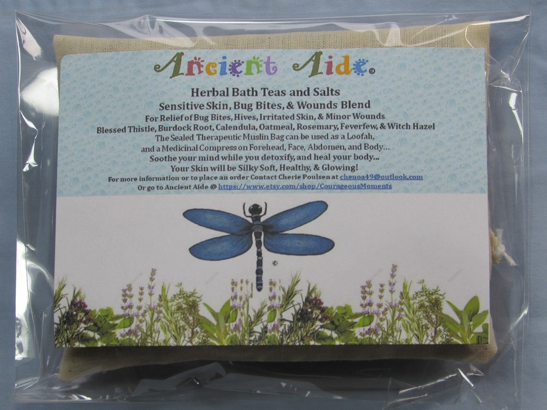 Herbal Bath Teassalts Sensitive Skin, Bug Bites, & Wounds Blend Etsy UK