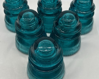 Vintage Hemingray blue colored Hemingray 42 glass insulator