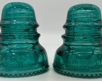 Vintage aqua Hemingray 40 glass insulator