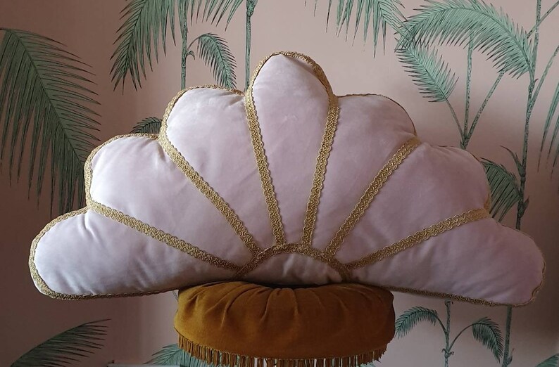 Shy Pink Art Deco Fan Cushion / Decorative Pillow Etsy
