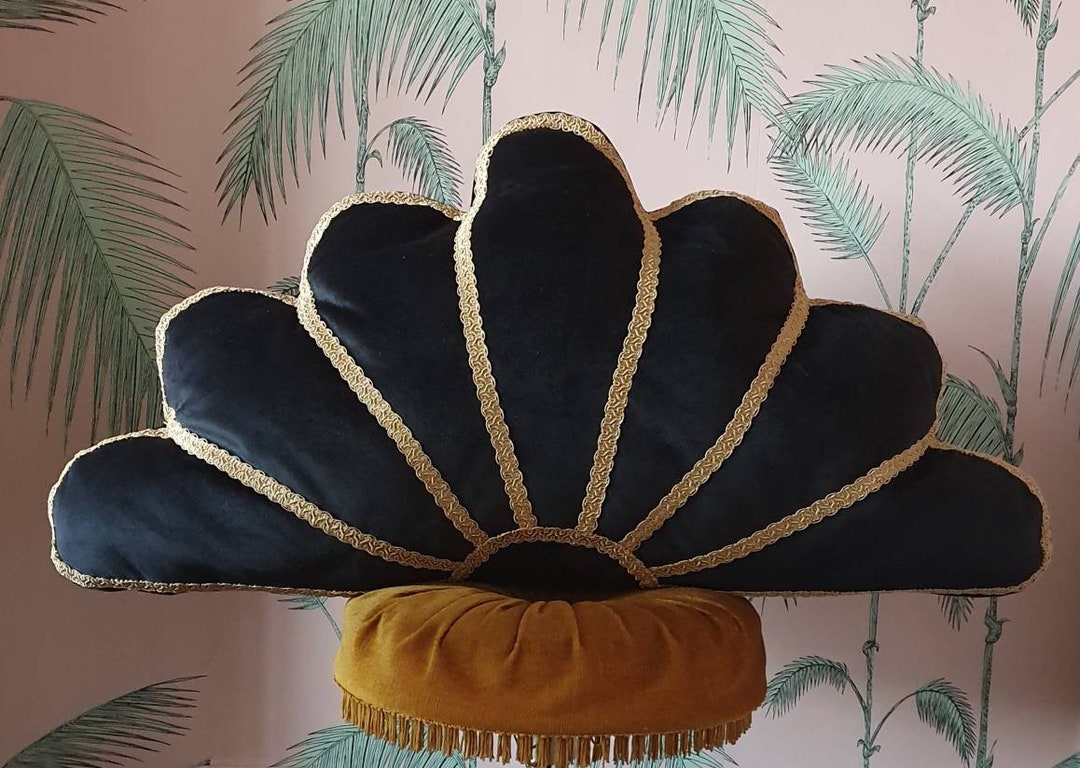 Noir Art Deco Fan Cushion / Decorative Pillow Etsy