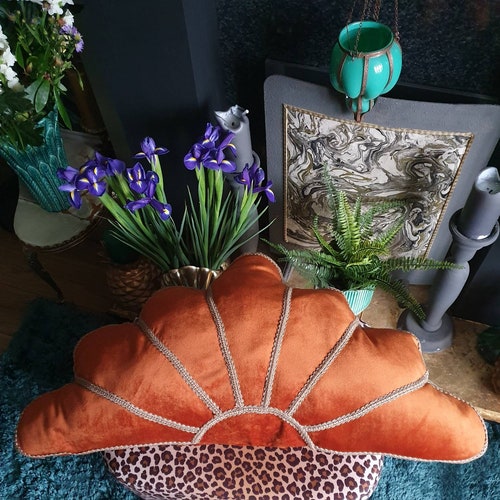 Bottle Green Art Deco Fan Cushion / Decorative Pillow Etsy