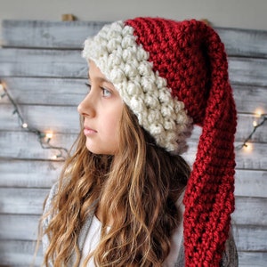 Chunky Knit Santa Hat/ Adult Santa Hat/ Child Santa Hat