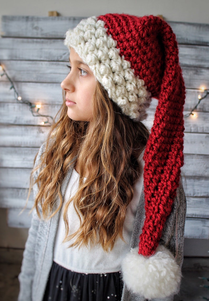 Chunky Knit Santa Hat/ Adult Santa Hat/ Child Santa Hat Etsy