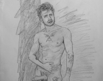 Original Graphite Drawing: Figure drawing. 9x12 “Felipe”