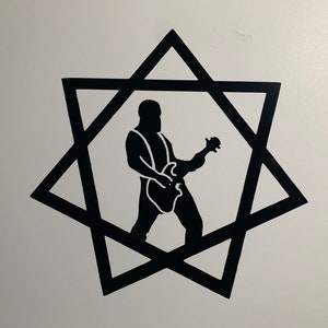 Justin Chancellor inside geometrical heptagram TOOL inspired design