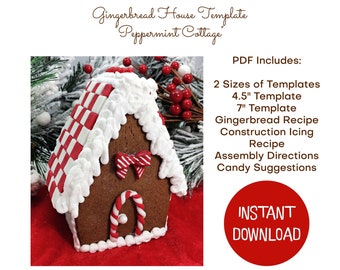 Gingerbread House Template Peppermint Cottage