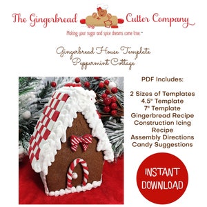 Gingerbread House Template Peppermint Cottage
