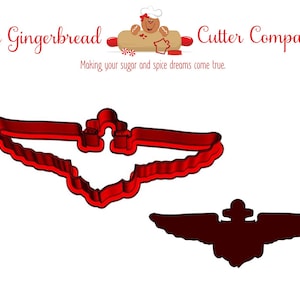Navy Wings Cookie Cutter – Military Pilot Wings Cookie Cutter, Naval Aviator Pin Sugar Cookie, Veteran Gift, Military Appreciation