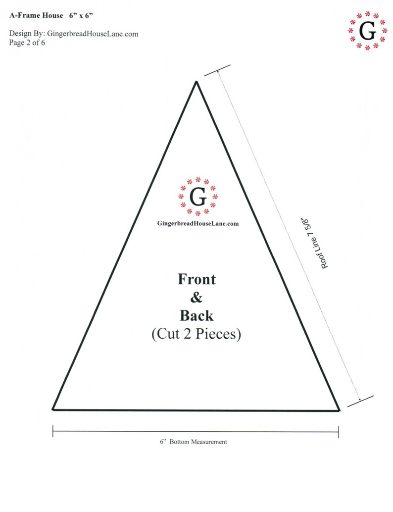 Gabarit de maison en pain d'épice avec cadre en A 6 x 6 po image 2