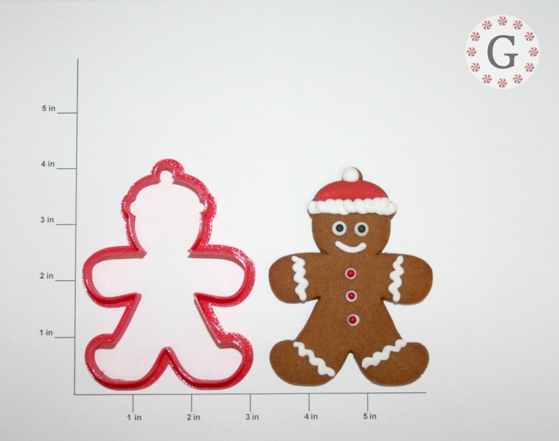 Gingerbread Man With Beanie Hat Cookie Cutter Etsy