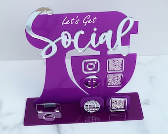 Mixer Baker Social Media Sign with Business Card Holder