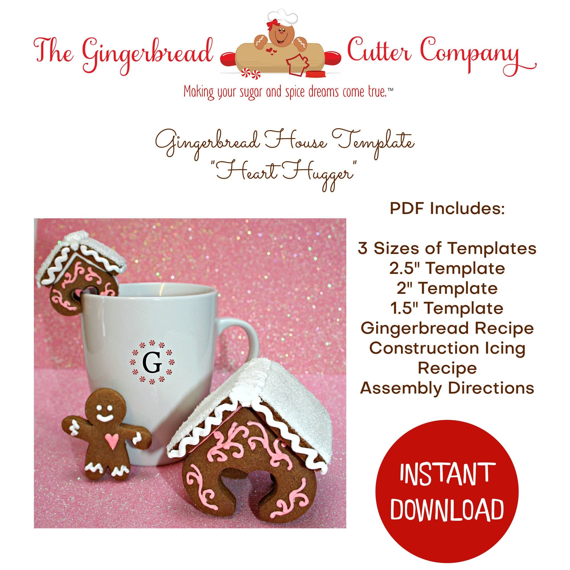 Gingerbread House Template Heart Hugger 