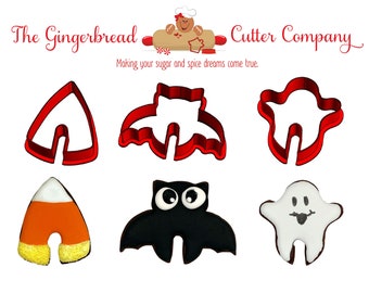 Candy Corn Bat Halloween Ghost Mug Hugger Cookie Cutters, Holiday Mug Cookies, Rim Hugger Cookies, Rim Sitters