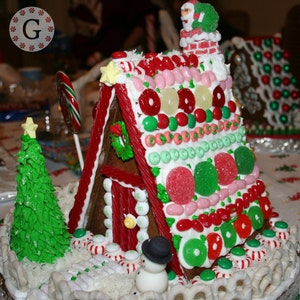 A-Frame Gingerbread House Template 6x6 image 1