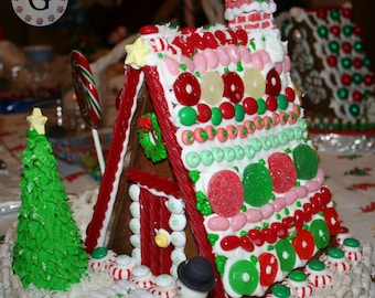 A-Frame Gingerbread House Template 6"x6"