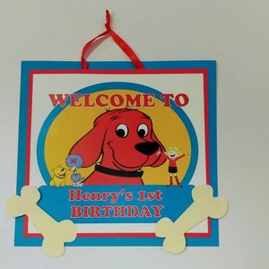 Clifford the Big Red Dog Birthday Sign - Clifford Birthday Party - Big Red Dog  Party Décor - Photo Props