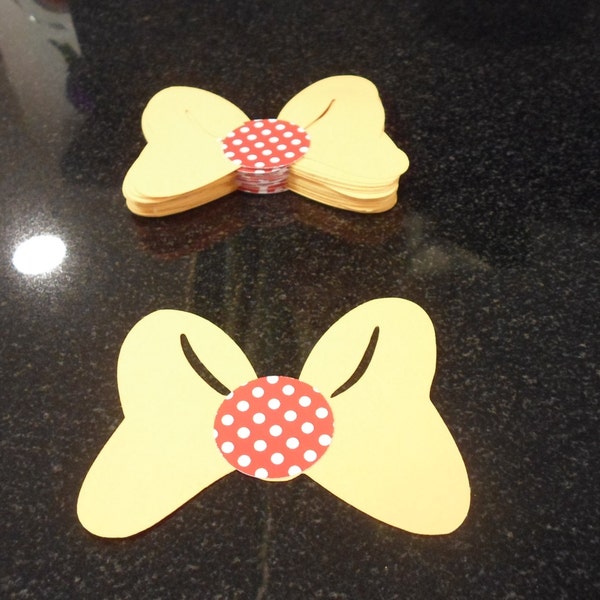 Minnie Mouse Bow Die Cut - 3 Inch Bows (12) Minnie Mouse Bow Embellishments - DIY Disney Party