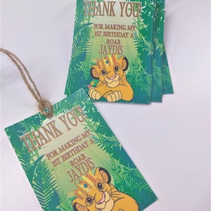 Lion King Birthday Favor Tags-Thank You Tags; Lion King Baby Shower; Simba Party Decor; Lion King Table Decoration; Lion King Party Supplies