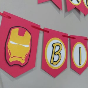 Iron Man Birthday Banner, Superheroes Birthday-Ironman Party, Marvel, Avengers, Hero Party, Personalized Banner, Made to Order Banner image 1